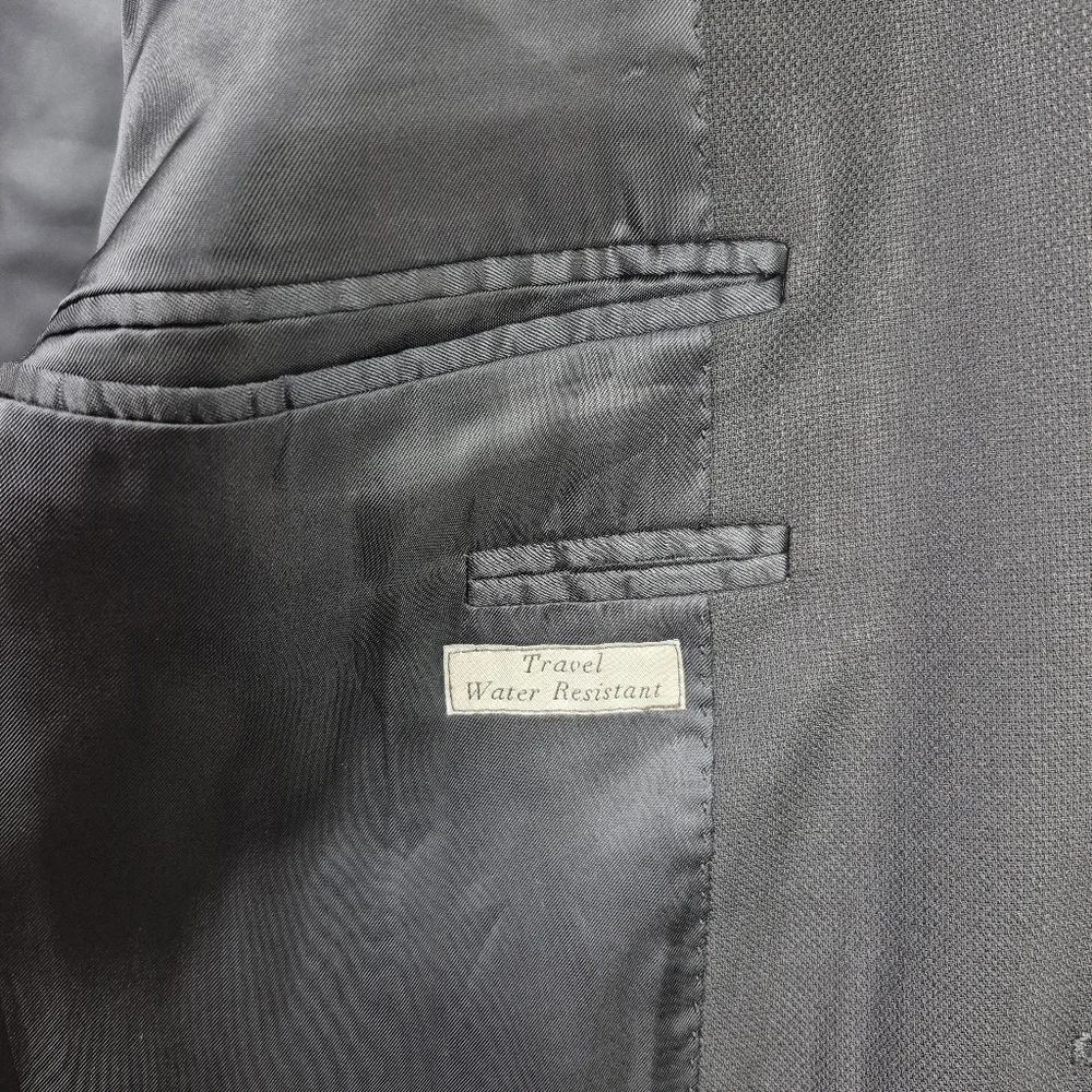 Canali 1934 Men's 100% Wool Travel Water‎ Resistant Black Italy 44L US